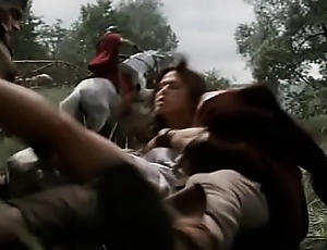 Rhona Mitra compelled wits Roman bulldoze together with sold into bondage on touching Spartacus (2004)