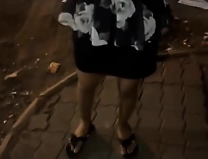 Indian Radhika sexy boobs on main road late night