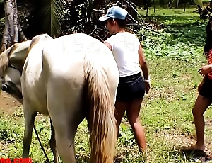 Real inferior teens heather deep and make obsolete love horse cock