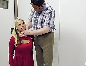 Charming blonde schoolgirl receives brutal anal hatefuck on pogo stick
