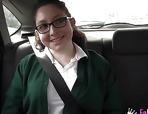 New scandal schoolgirl anais ran away wean away from school out in the plainly into porn