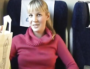 Czech streets Light-complexioned girl in train