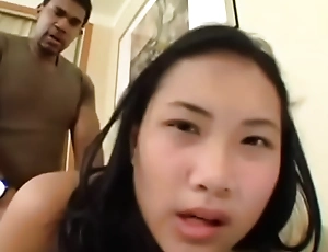 Young Thai catholic Nat gets pumped full be advisable for African semen
