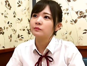A naive girl masturbates with an electric massager, imagining that she is having mating with an old man.