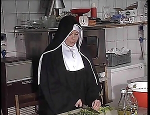 German nun fucked right into an asshole in the air kitchen